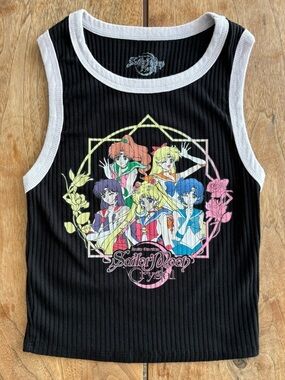 Sailor Moon Crystal Women’s Small Black Ribbed Tank